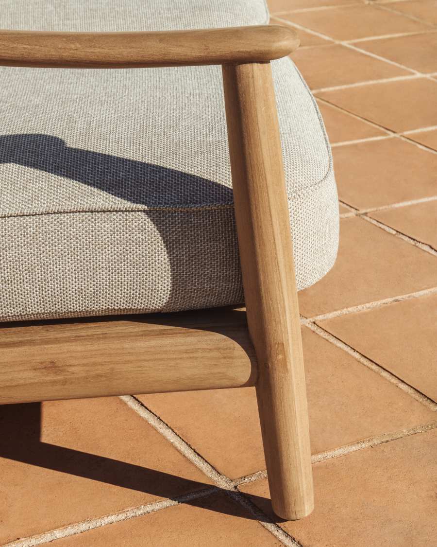 Elunda 2-seater outdoor sofa in solid teak wood FSC 100% 149cm