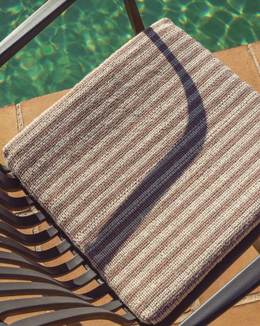 Stuhlkissen Dirome 100 % PET beige gestreift 40 x 40 cm