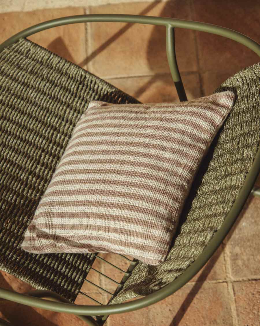 Dirome beige striped 100% PET cushion cover 45 x 45cm