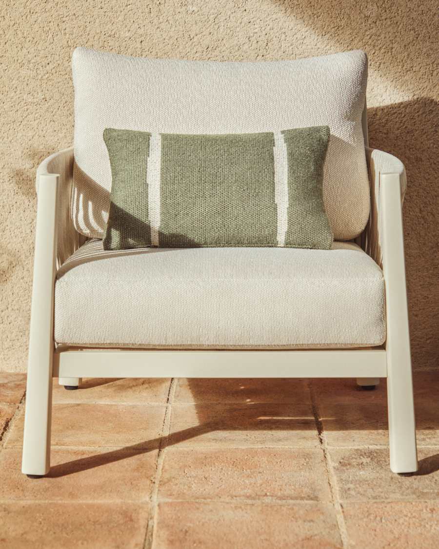 Κάλυμμα μαξιλαριού Daila με σχέδιο Ikat 100% PET ζακάρ πράσινο 30 x 50 εκ