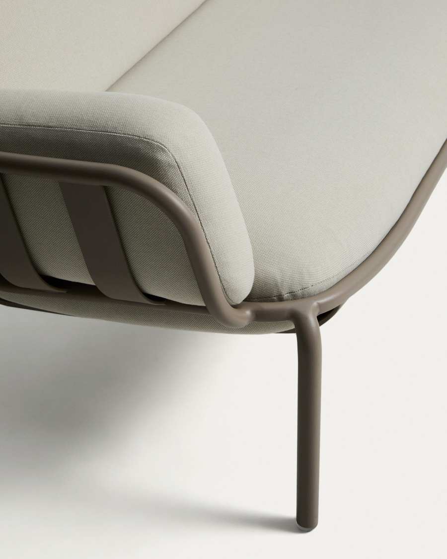 Τριθέσιος καναπές εξωτερικού χώρου Joncols από αλουμίνιο με φινίρισμα βαφής σε μπεζ χρώμα, 225 cm