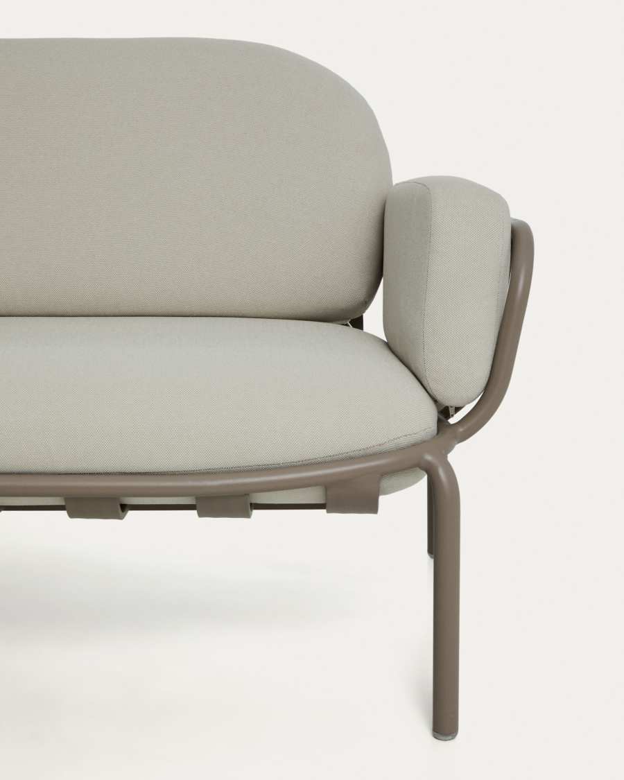 Τριθέσιος καναπές εξωτερικού χώρου Joncols από αλουμίνιο με φινίρισμα βαφής σε μπεζ χρώμα, 225 cm