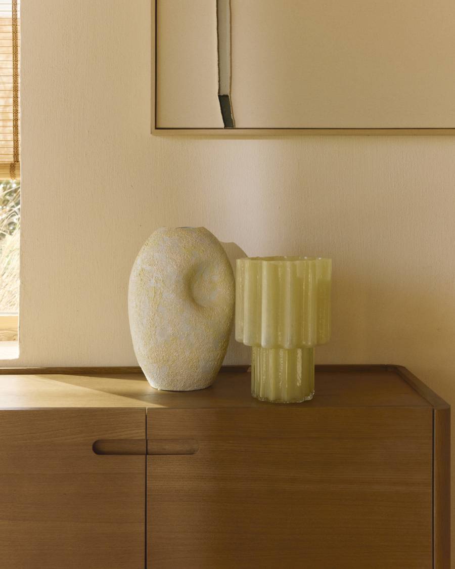 Vase Cristila aus gelbem Glas, 25 cm