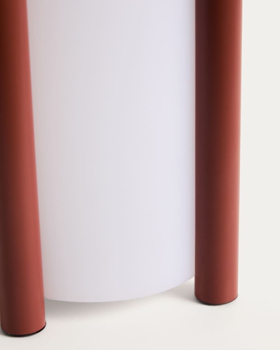 Große tragbare Tischlampe Leros aus Polyethylen und terrakottafarbenem Stahl