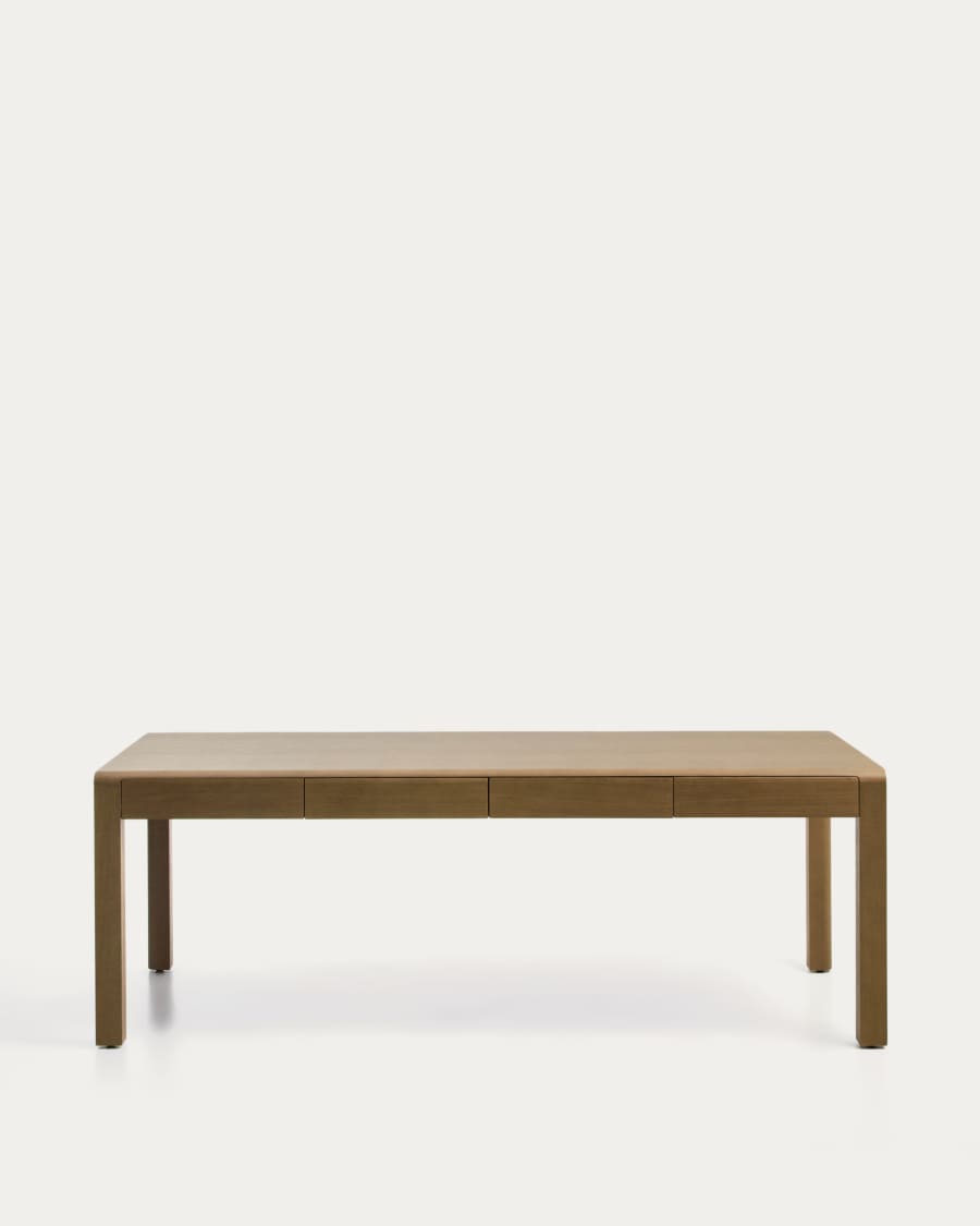 Arelida table in oak veneer and solid oak wood with light brown finish 200 x 100cm