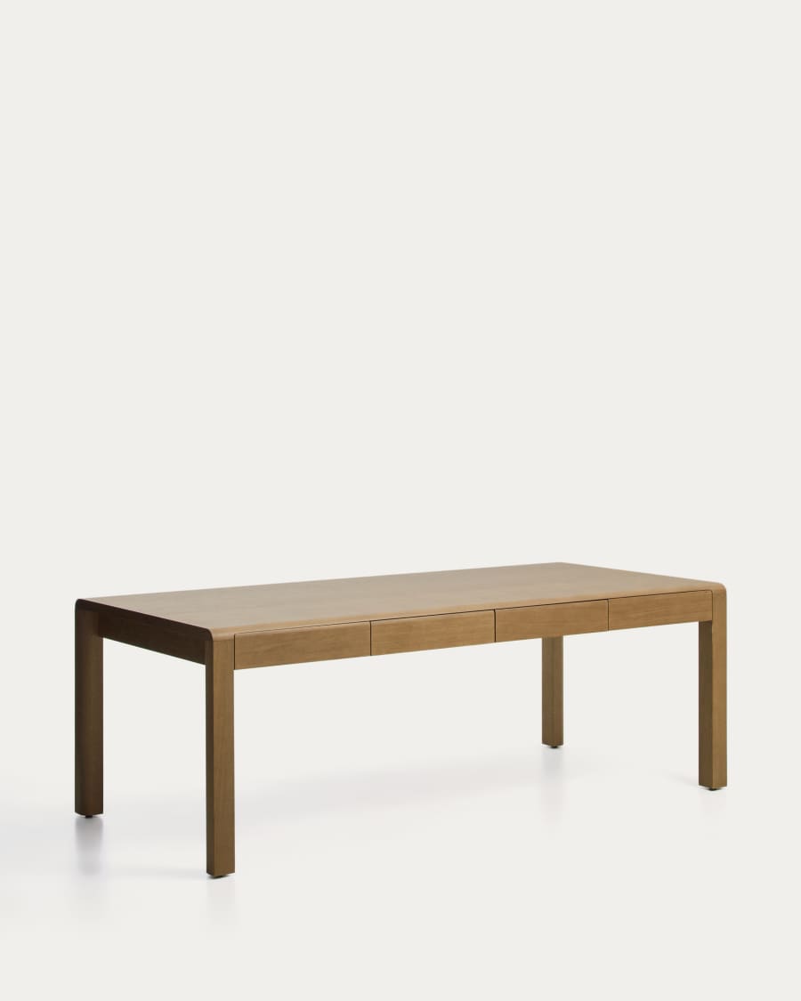 Arelida table in oak veneer and solid oak wood with light brown finish 200 x 100cm