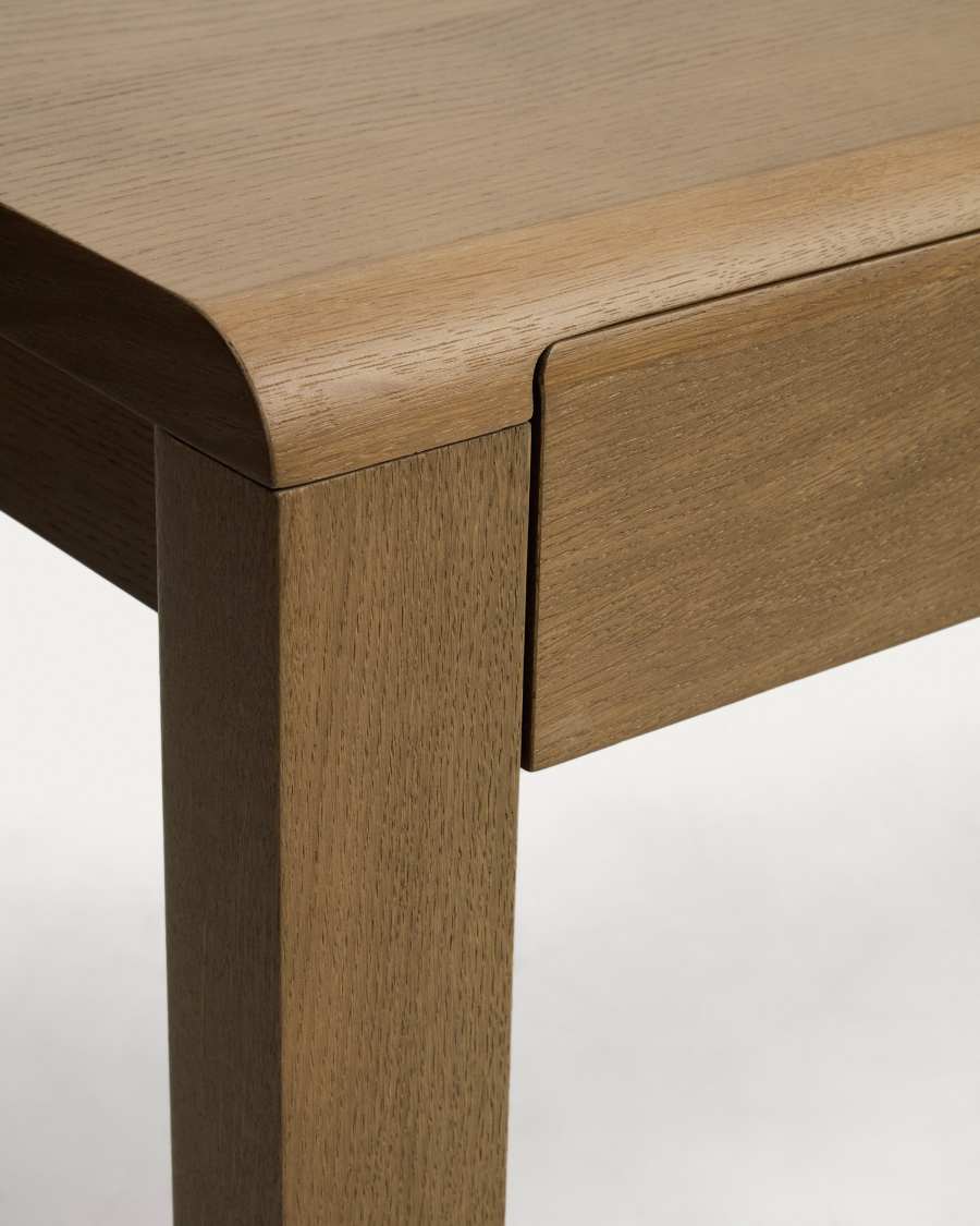 Arelida table in oak veneer and solid oak wood with light brown finish 200 x 100cm