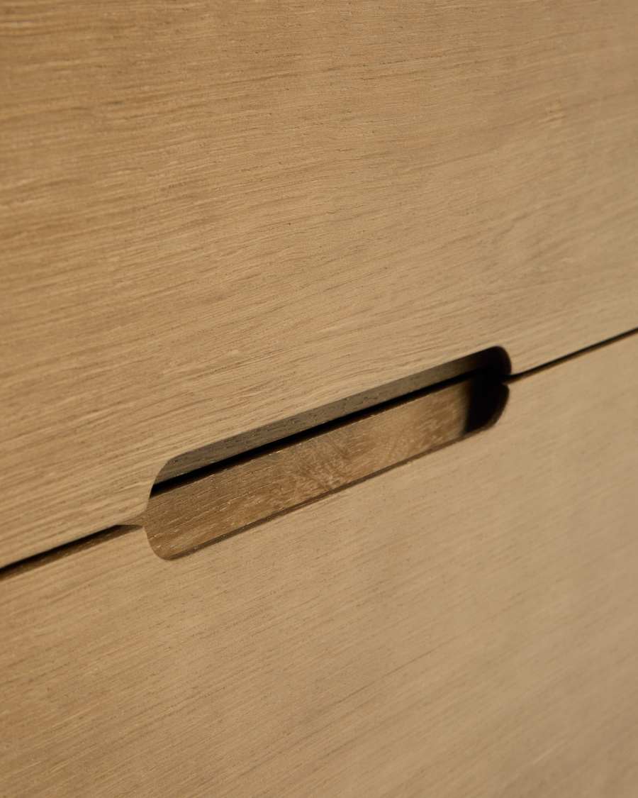 Arelida bedside table made of oak veneer and solid oak wood with light brown finish 65 x 50cm