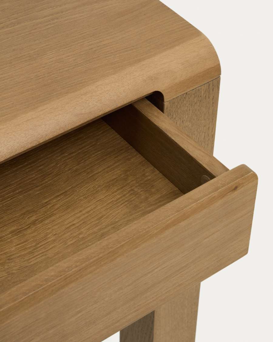 Arelida table in oak veneer and solid oak wood with light brown finish 200 x 100cm