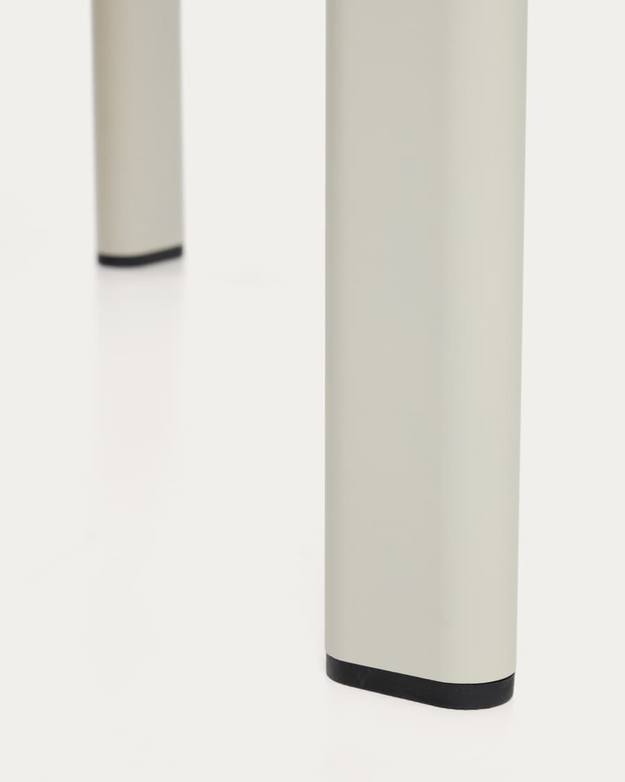 Table Anafi en pierre frittée et aluminium beige 180 x 90 cm