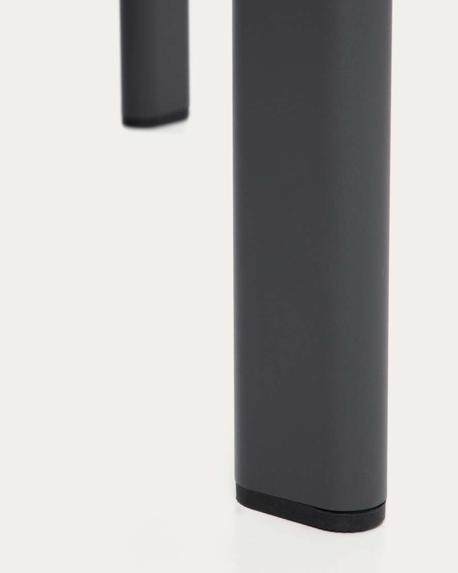 Table Anafi en pierre frittée et aluminium graphite 180 x 90 cm