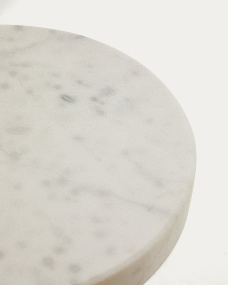 Madali floor lamp in steel with white finish and white marble with adaptor UK