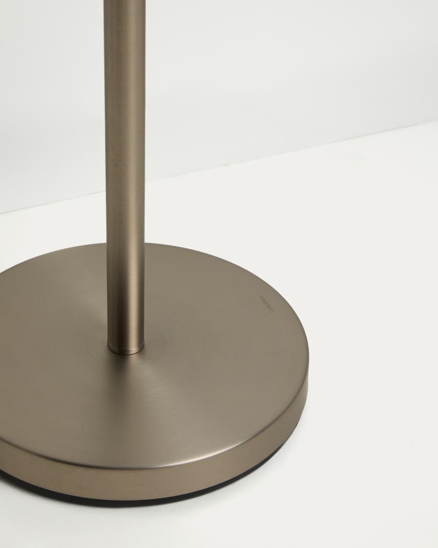 Navat metal floor lamp with brushed silver finish UK adaptor