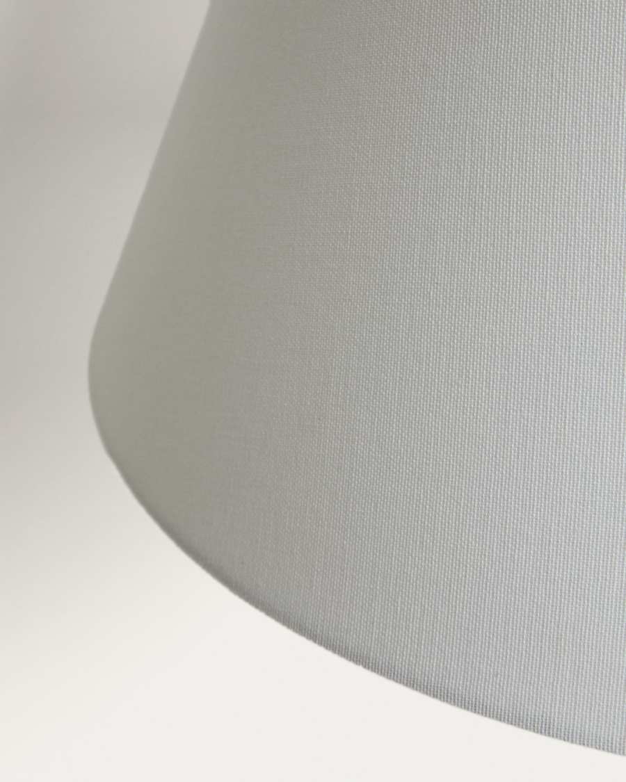 Navat metal floor lamp with brushed silver finish UK adaptor