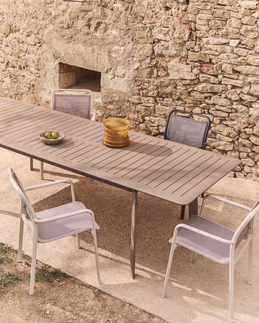 Ανοιγόμενο τραπέζι Brela από αλουμίνιο γκρι 205(287) x 100 εκ