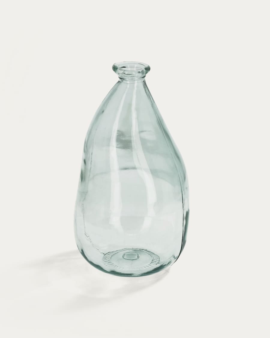Brenna vase in 100% recycled transparent glass, 36 cm