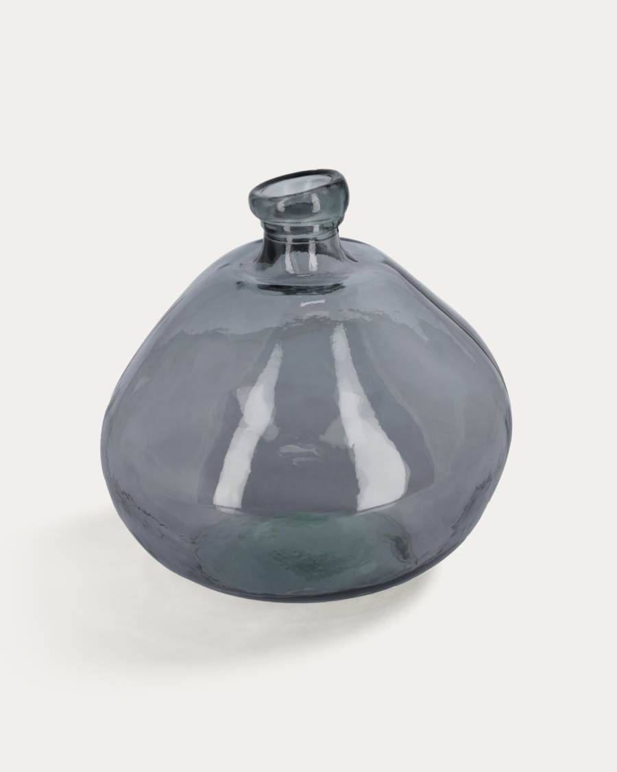 Brenna vase in 100% recycled blue glass, 33 cm