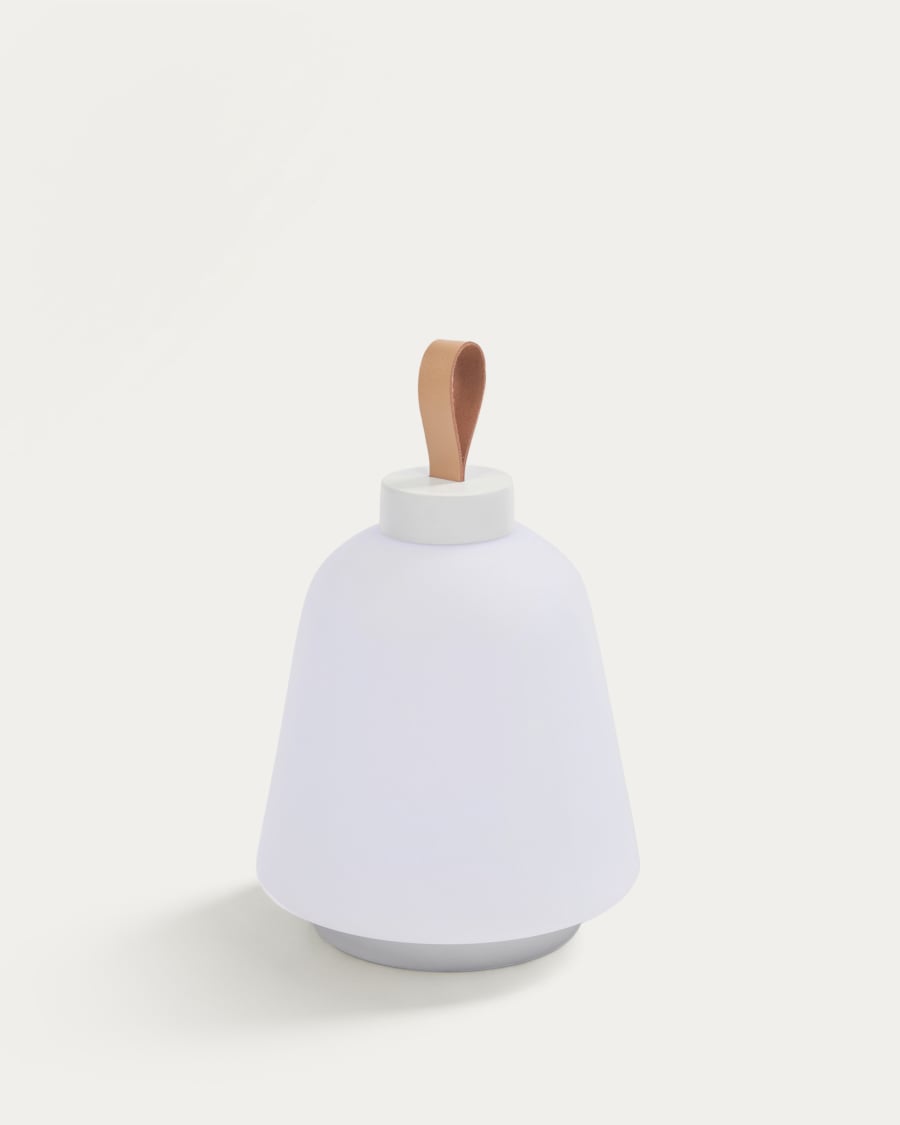 Udiya outdoor table lamp in polythene and metal white with white finish