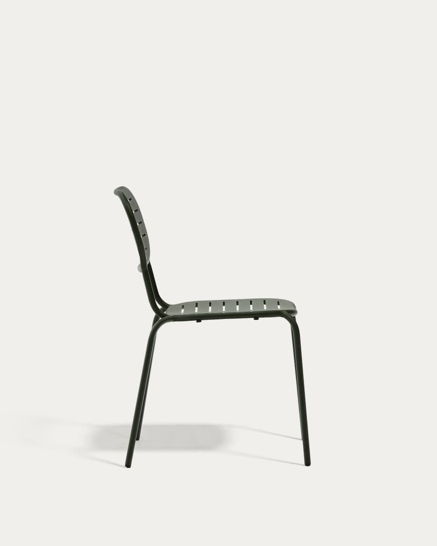 Brai stackable outdoor chair in green galvanised steel