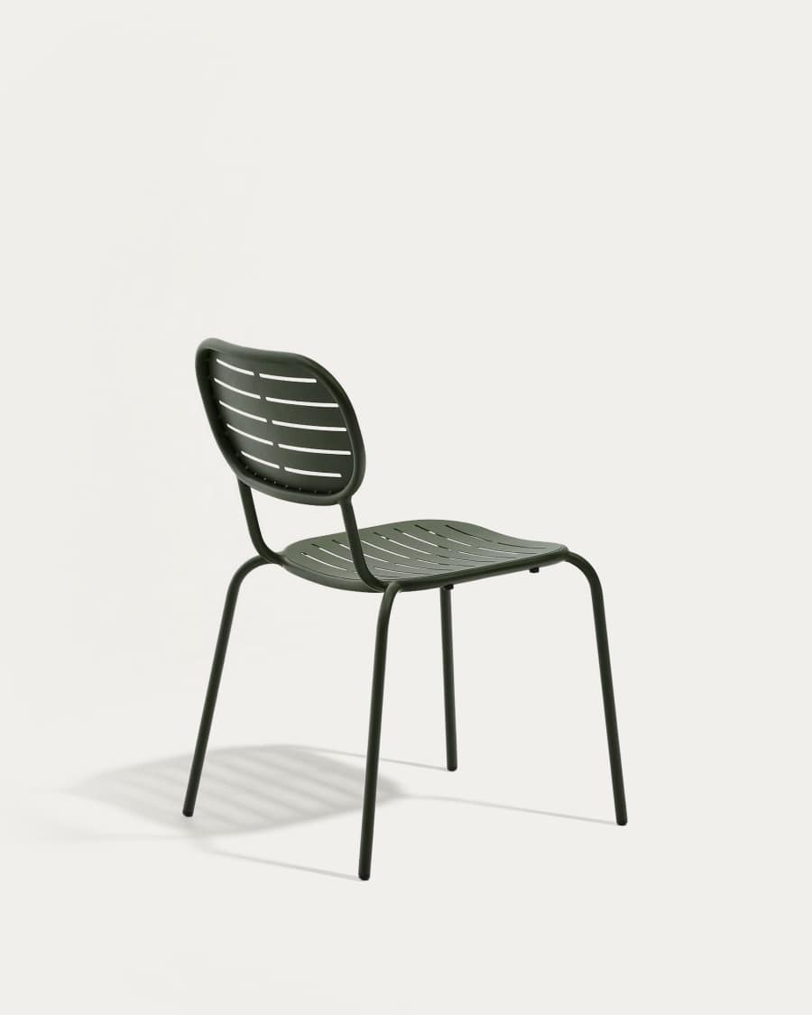 Brai stackable outdoor chair in green galvanised steel