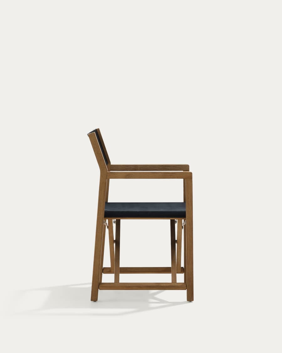 Sedia pieghevole da esterno Vilara nero in legno massiccio di acacia 100% FSC