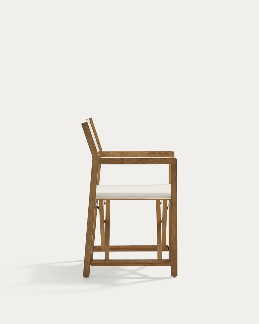 Chaise pliable d’extérieur Vilara blanche en bois d’acacia FSC 100%