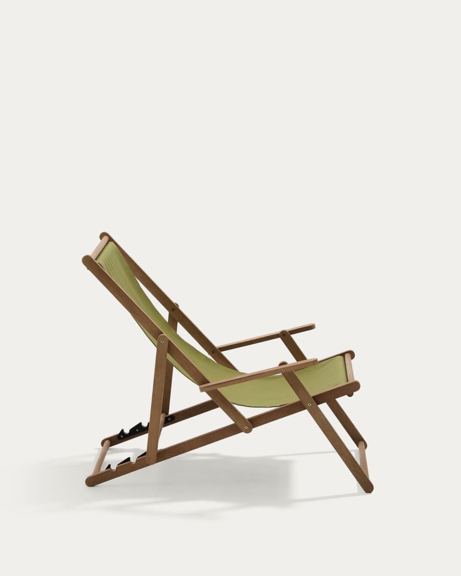 Transat pliant d’extérieur Vilara vert en bois d’acacia FSC 100%