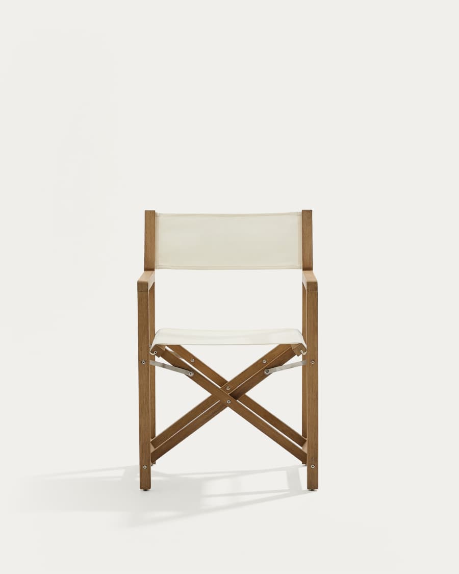 Chaise pliable d’extérieur Vilara blanche en bois d’acacia FSC 100%