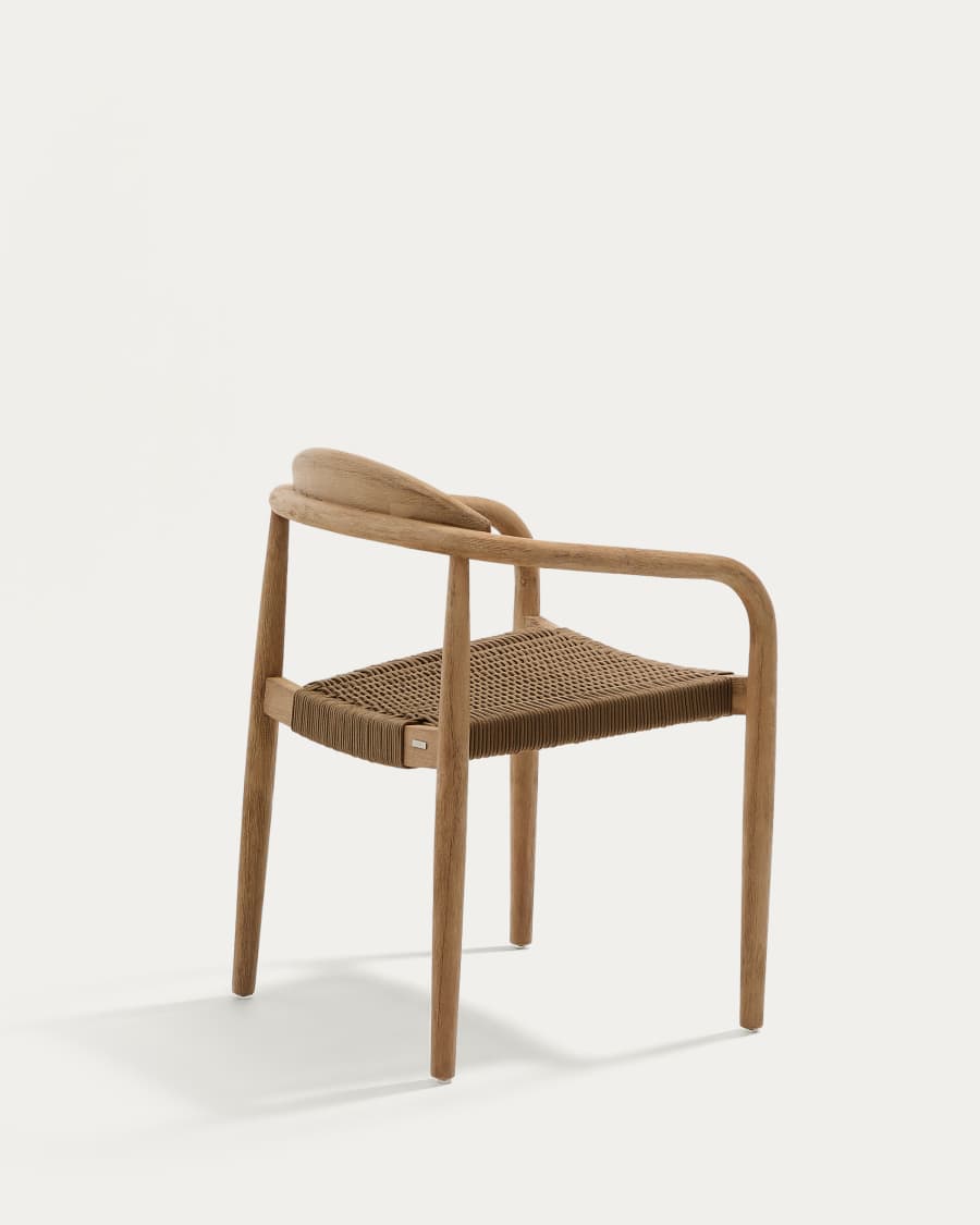 Nina stoel in massief acaciahout en beige touw FSC 100%