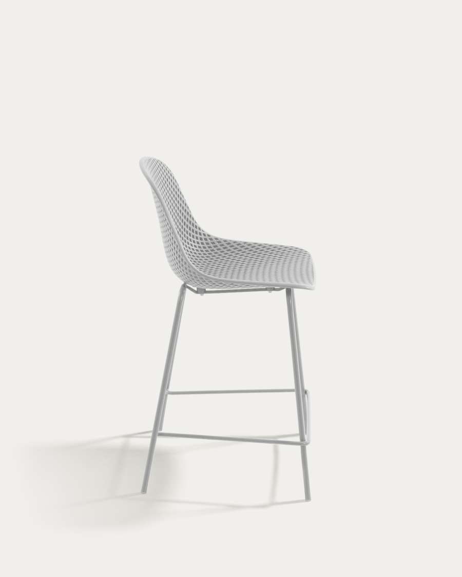 Quinby outdoor stool in white, height 65 cm