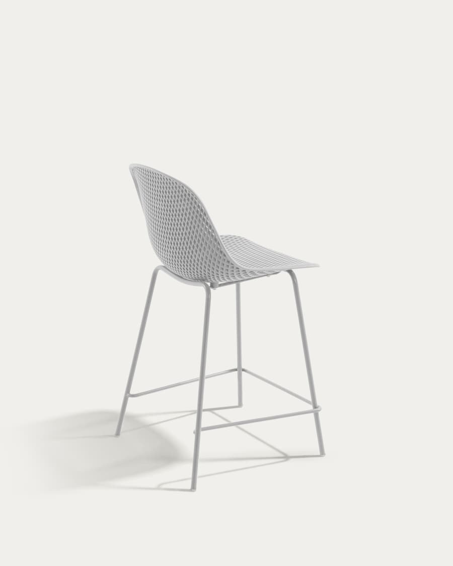 Quinby outdoor stool in white, height 65 cm
