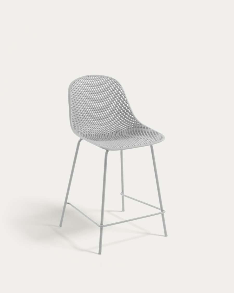 Quinby outdoor stool in white, height 65 cm
