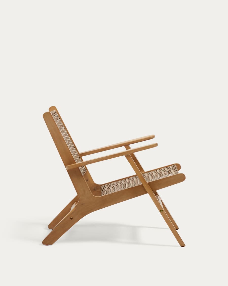 Grignoon Sessel aus massivem Akazienholz und geflochtener Korbweide FSC 100%