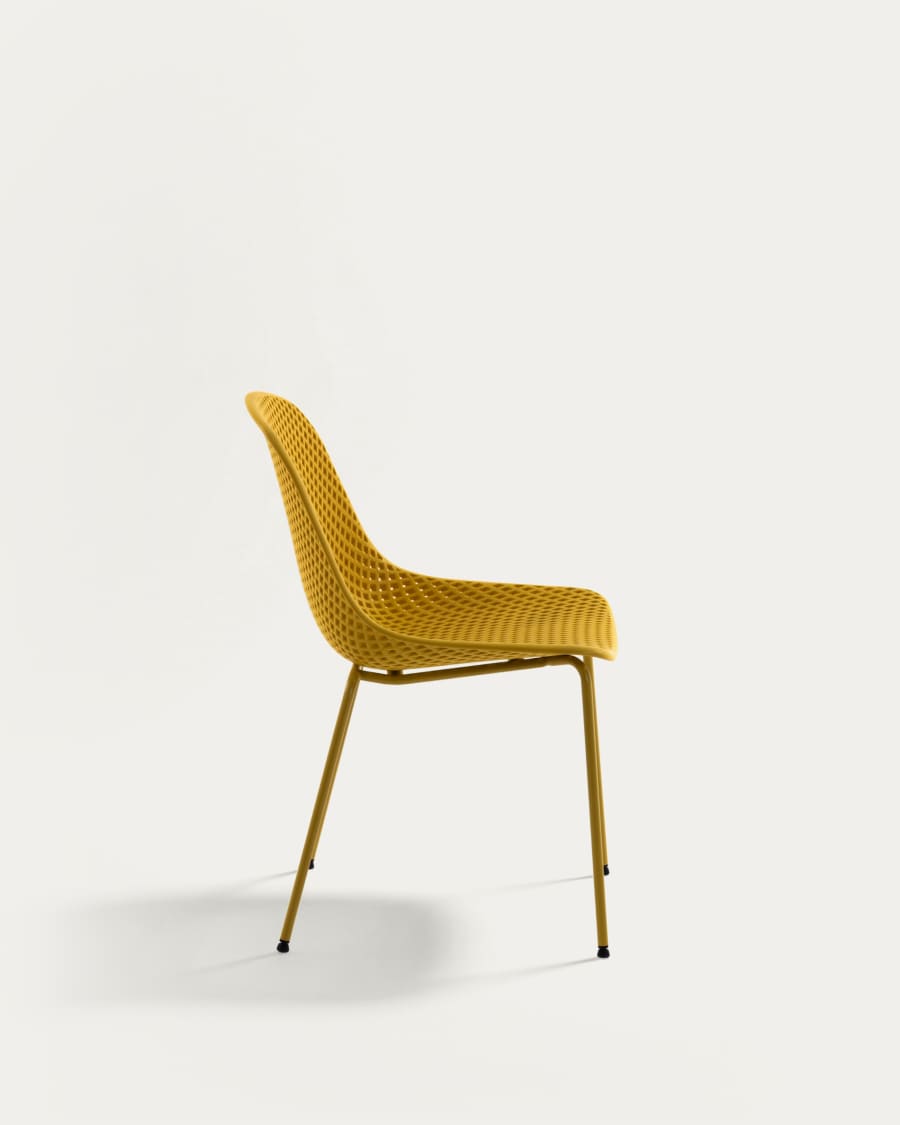 Quinby outdoor dining chair in yellow