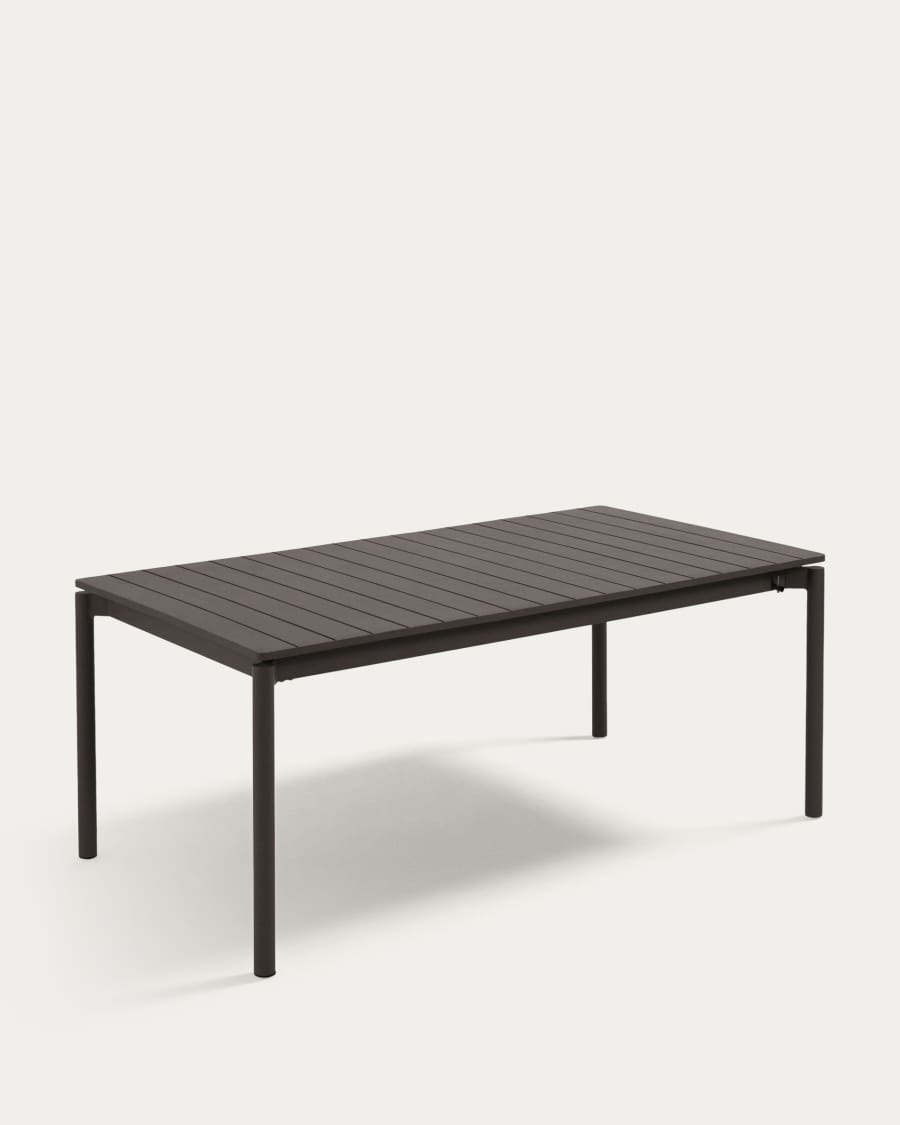 Zaltana extendable aluminium outdoor table with matt dark grey finish 180 (240) x 100 cm