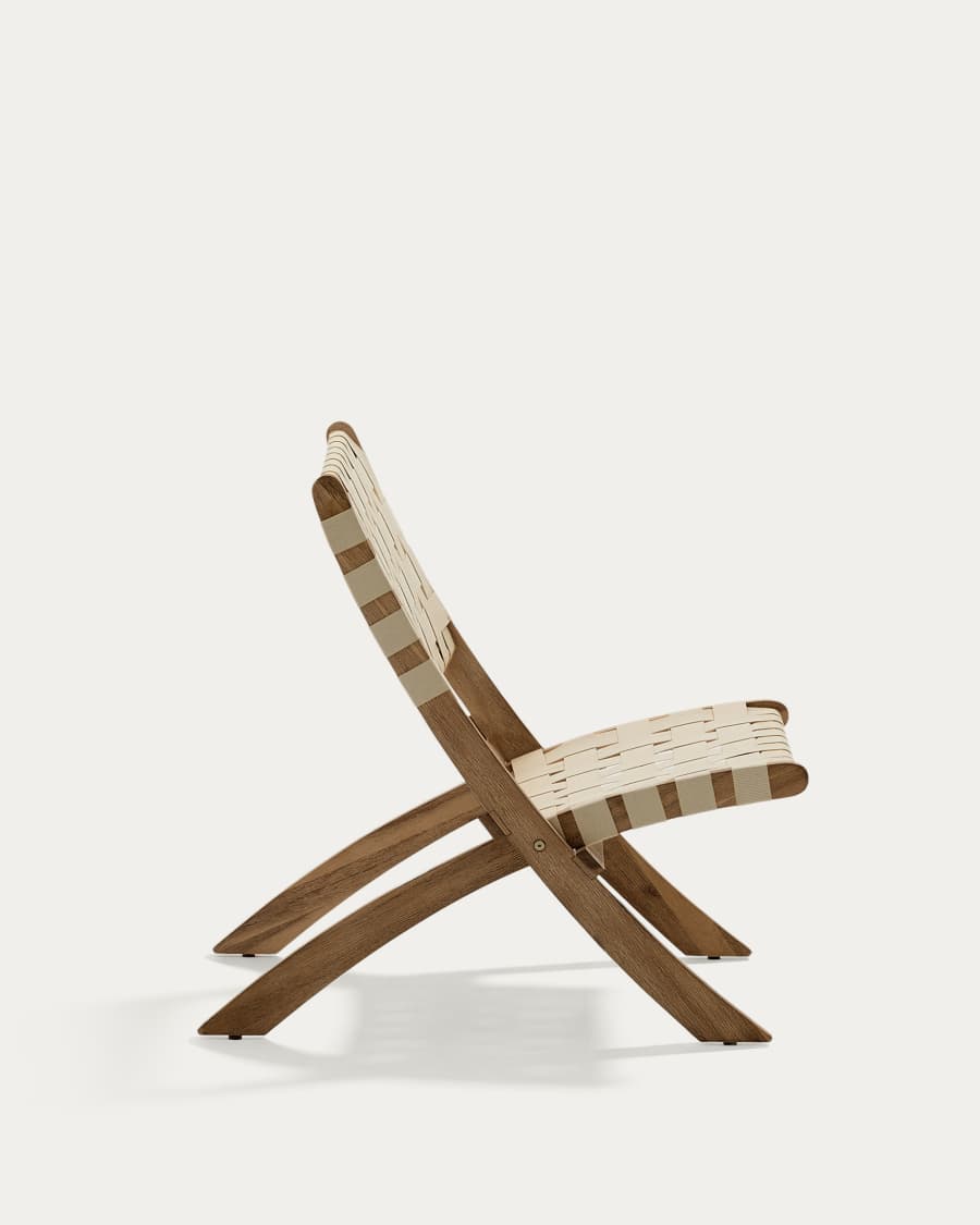 FSC 100% cream cord and solid acacia wood Chabeli folding chair