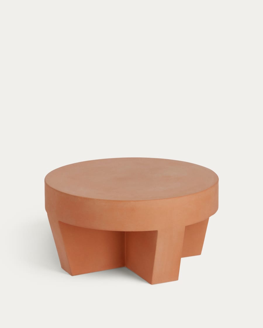 Table basse ronde Vilena en terre cuite de Ø 60 cm