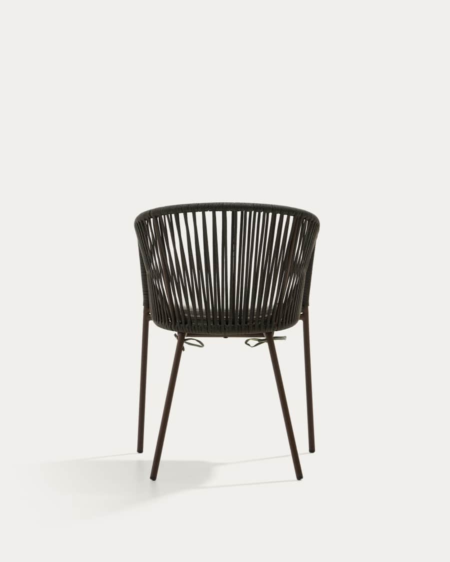 Yanet green rope chair with galvanised steel legs
