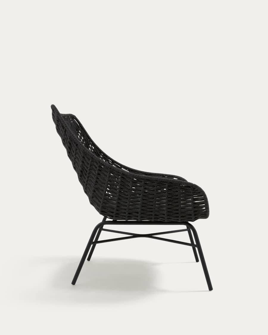 Abeli cord armchair in black