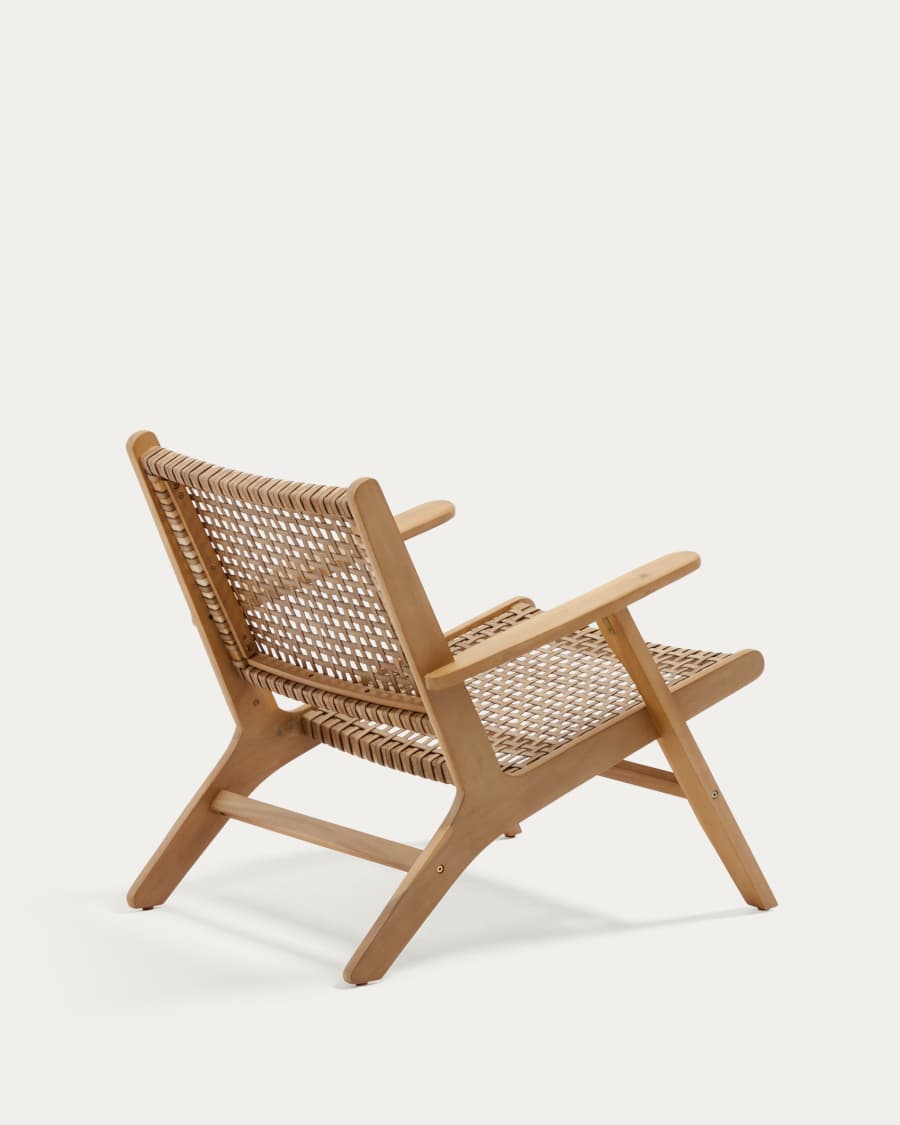 Grignoon Sessel aus massivem Akazienholz und geflochtener Korbweide FSC 100%