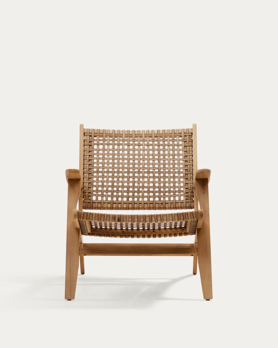 Grignoon Sessel aus massivem Akazienholz und geflochtener Korbweide FSC 100%