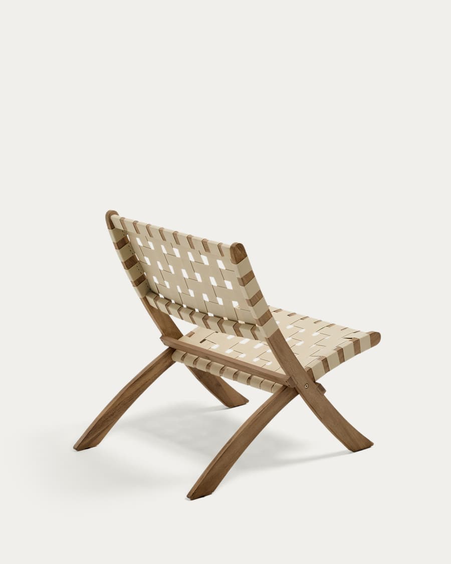 FSC 100% cream cord and solid acacia wood Chabeli folding chair