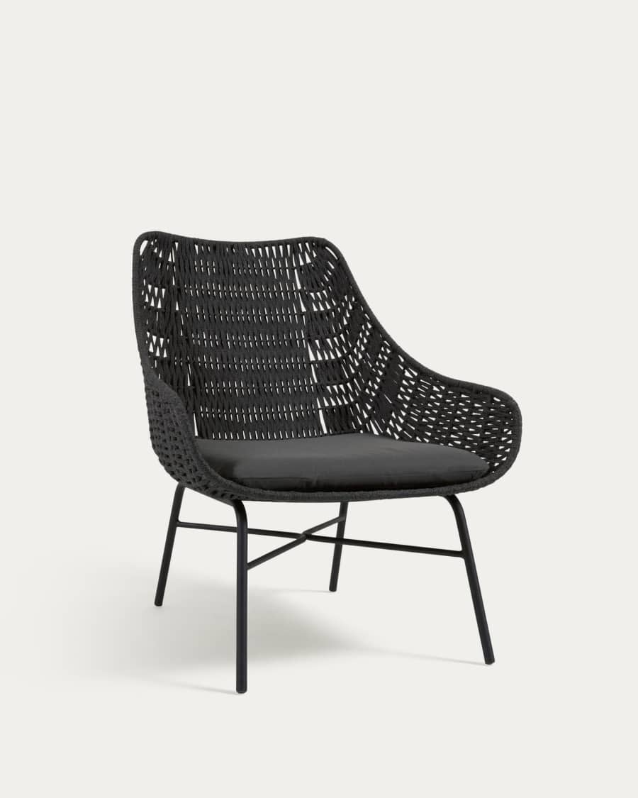 Abeli cord armchair in black