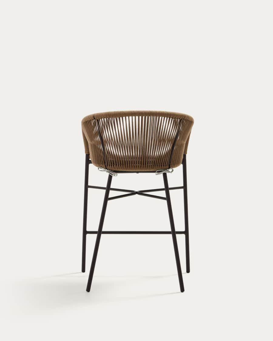 Yanet rope stool in beige 65 cm in height