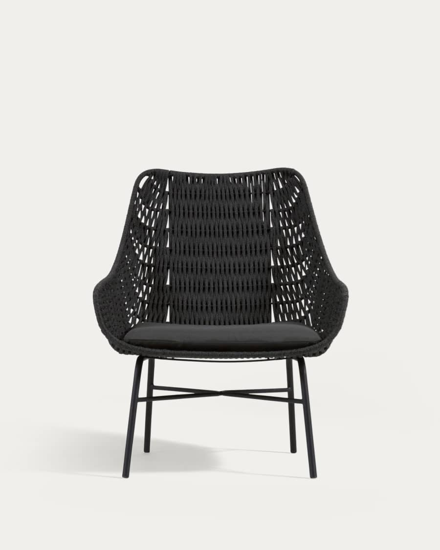 Abeli cord armchair in black