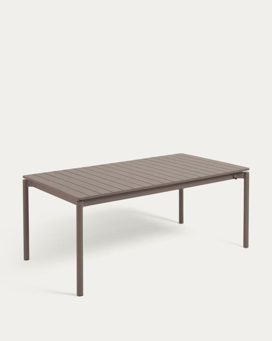 Zaltana extendable aluminium outdoor table with matt brown finish 180 (240) x 100 cm