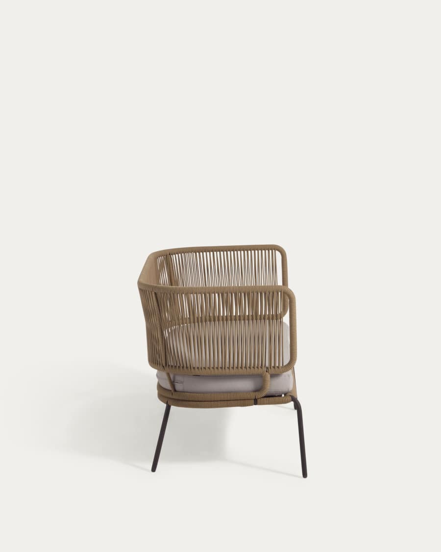 Nadin 2 seater sofa in beige cord with galvanised steel legs, 135 cm