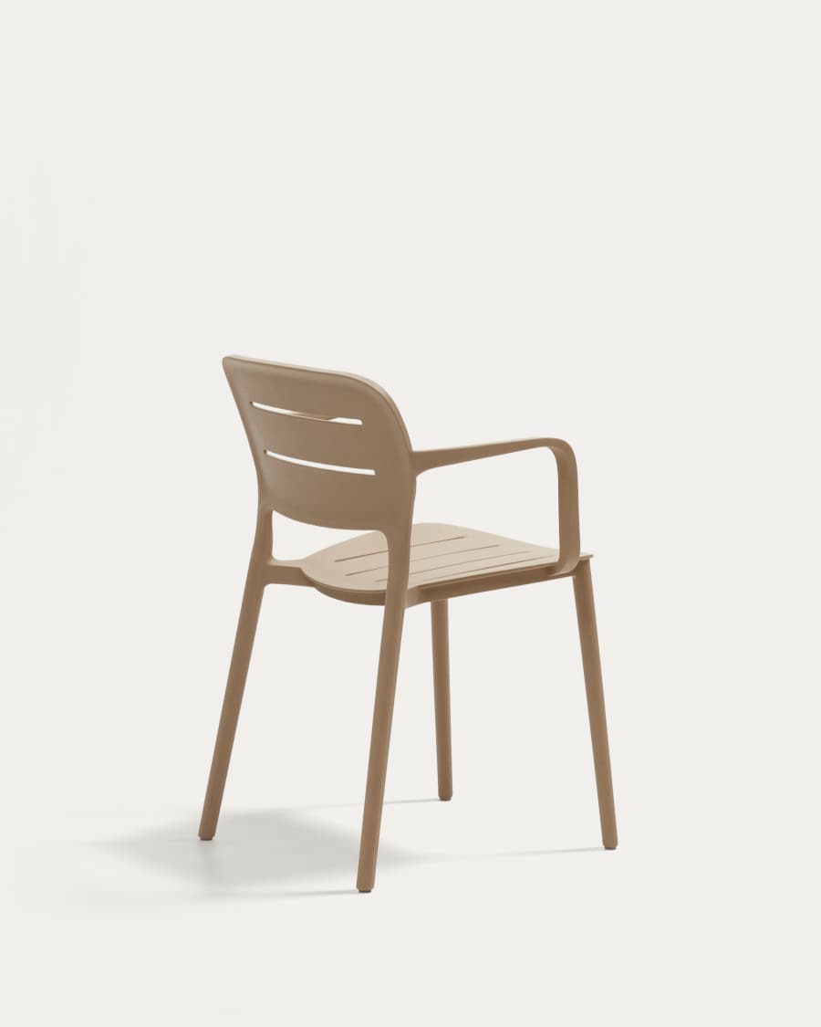 Sedia da esterno Morella in plastica beige