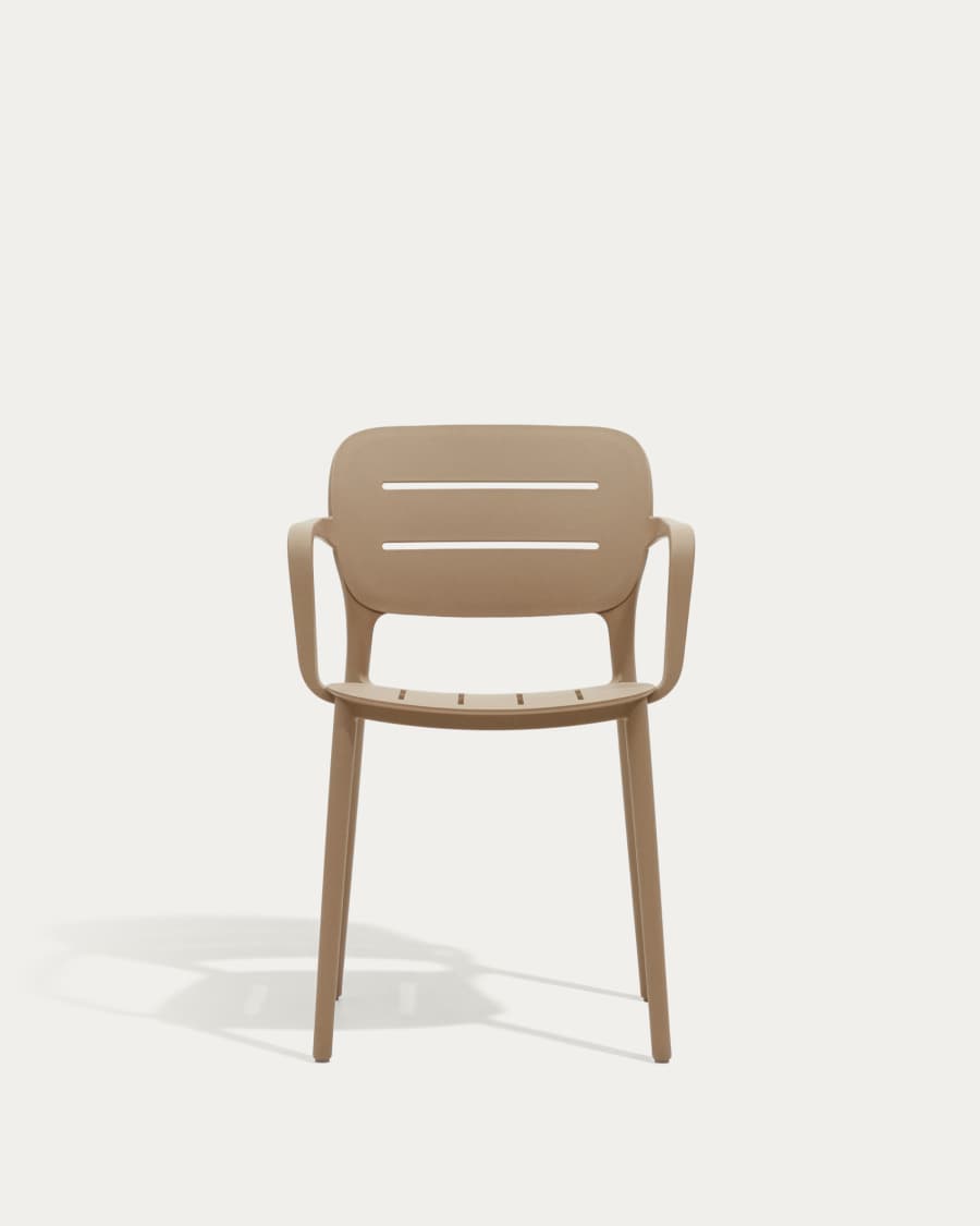 Sedia da esterno Morella in plastica beige