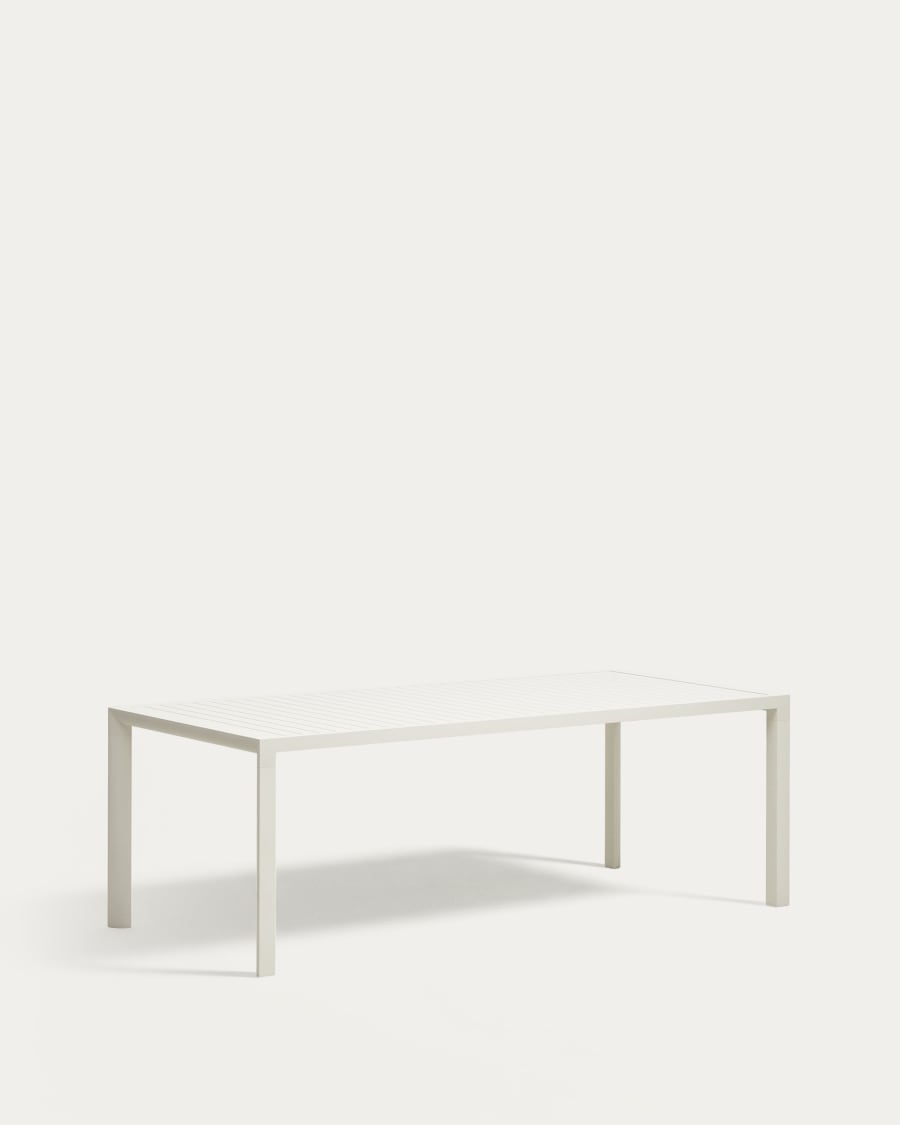 Culip aluminium outdoor table in powder coated white finish, 220 x 100 cm